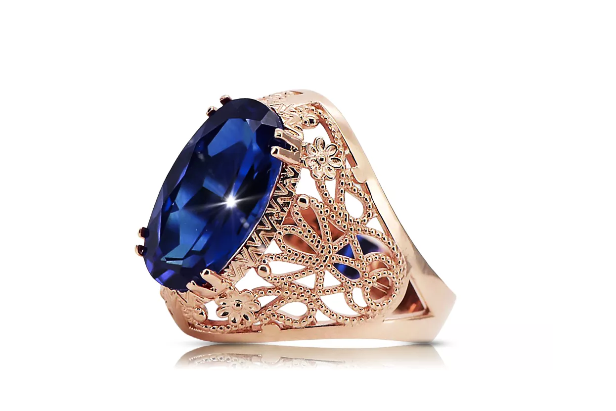 Vintage Ring Sapphire Original Vintage 14K Rose Gold vrc074r Vintage Ring Sapphire Original Vintage 14K Rose Gold vrc074r