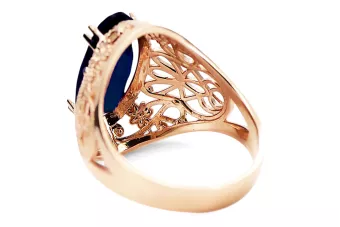 Žiedas Sapyras Originalus 14k rožinio aukso vintage Vintažinis stilius vrc074r