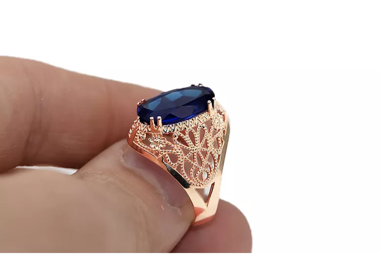 Vintage Ring Sapphire Original Vintage 14K Rose Gold vrc074r