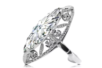 خاتم روز روسي سوفييتي من الذهب عيار 14 قيراطًا عيار 585 مرصع بحجر ألكسندريت والياقوت والزمرد والزفير والزركون vrc014