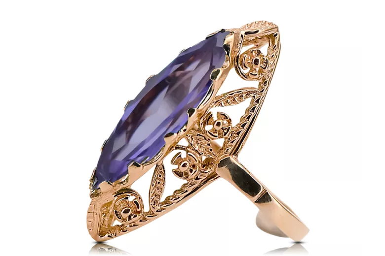 Alexandrite Original Vintage 14K Rose Gold Ring Vintage Jewlery vrc005r