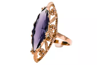 Alejandrita Oro rosa antiguo original de 14k Anillo Vintage vrc005r