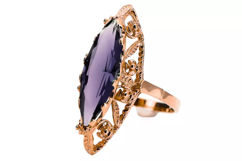 Alexandrite Original Vintage 14K Rose Gold Ring Vintage Jewlery vrc005r