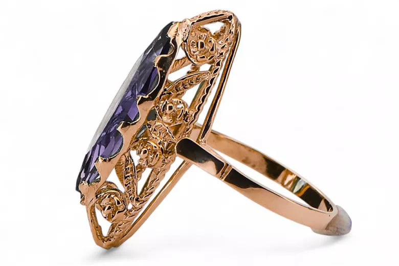 Alexandrit Originales Vintage-Roségold aus 14 Karat Ring Vintage vrc005r