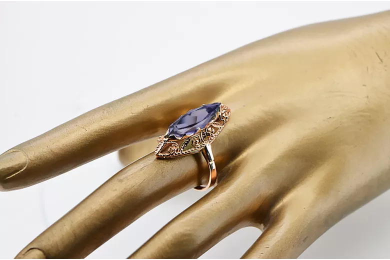 Alexandrite Original Vintage 14K Rose Gold Ring Vintage Jewlery vrc005r