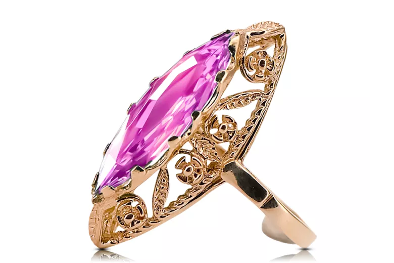 Ring Amethyst Original Vintage 14K Rose Gold Vintage Jewlery vrc005r