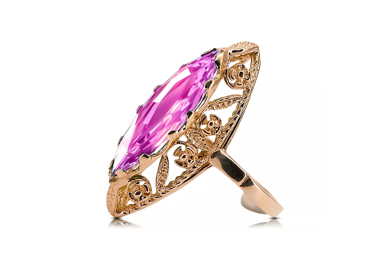 Ring Amethyst Original Vintage 14K Rose Gold Vintage Jewlery vrc005r Ring Amethyst Original Vintage 14K Rose Gold Vintage Jewlery vrc005r