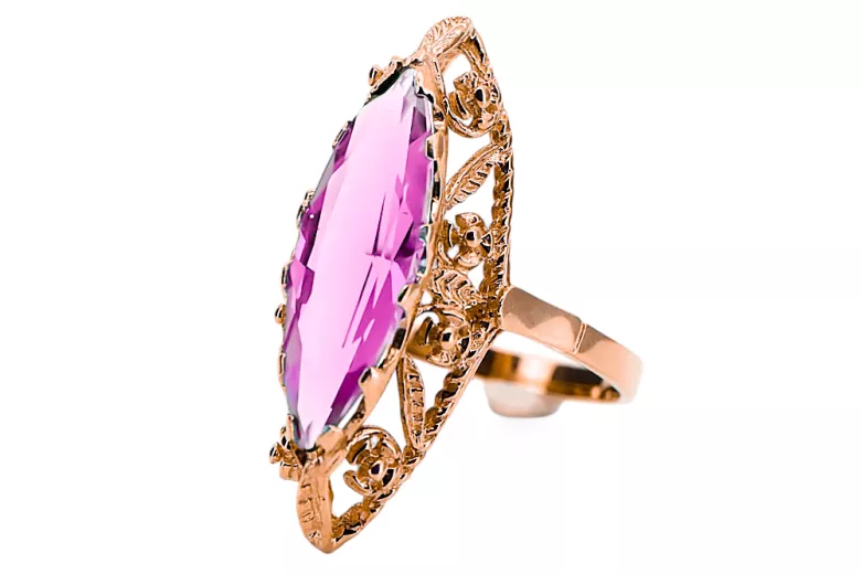 Ring Amethyst Original Vintage 14K Rose Gold Vintage Jewlery vrc005r
