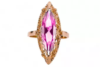 Originalus 14k rožinio aukso vintage Ametistas Žiedas Vintage vrc005r