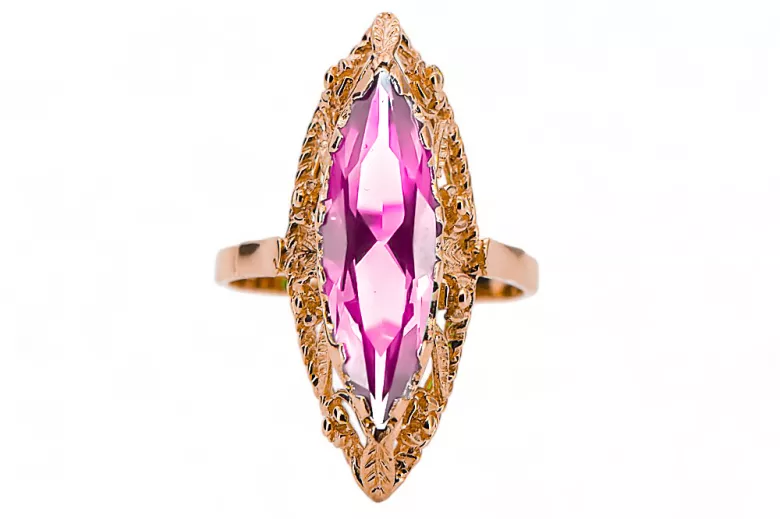 Ring Amethyst Original Vintage 14K Rose Gold Vintage Jewlery vrc005r