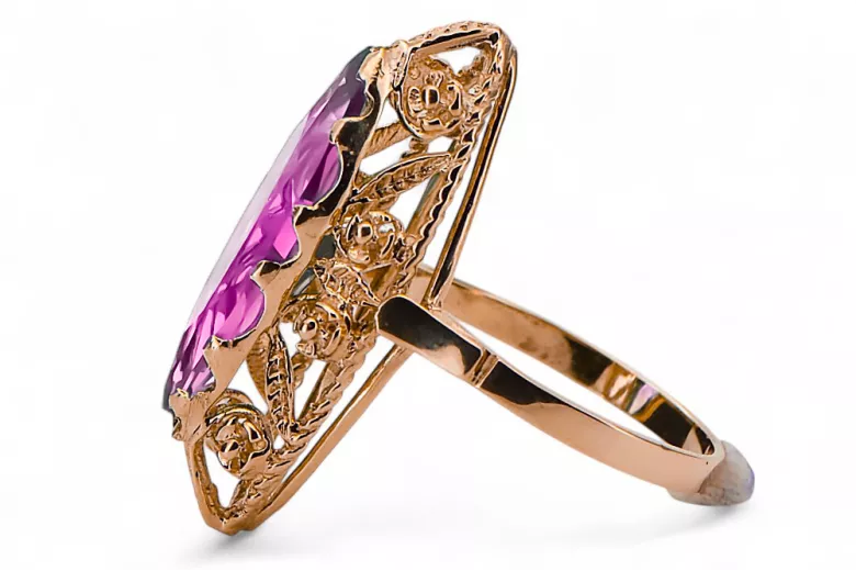 Ring Amethyst Original Vintage 14K Rose Gold Vintage Jewlery vrc005r
