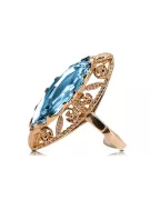 Aquamarine Original Vintage 14K Rose Gold Ring Vintage style vrc005r