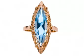 Inel Vintage Acvamarin Original vintage din aur roz de 14k vrc005r