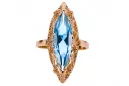Inel Vintage Acvamarin Original vintage din aur roz de 14k vrc005r