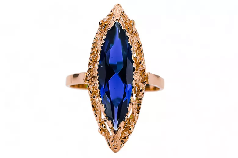 Original Vintage 14K Rose Gold Sapphire Ring Vintage Jewlery vrc005r