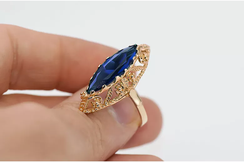Original Vintage 14K Rose Gold Sapphire Ring Vintage Jewlery vrc005r
