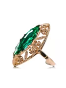Emerald Original Vintage 14K Rose Gold Ring Vintage Jewlery vrc005r