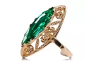 Emerald Original Vintage 14K Rose Gold Ring Vintage Jewlery vrc005r