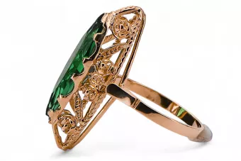 Emerald Original Vintage 14K Rose Gold Ring Vintage Jewlery vrc005r