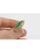 Žiedas Smeraldai Originalus 14k rožinio aukso vintage Vintage vrc005r