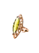 Yellow Peridot Original Vintage 14K Rose Gold Ring Vintage craft vrc005r