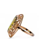 Yellow Peridot Original Vintage 14K Rose Gold Ring Vintage craft vrc005r