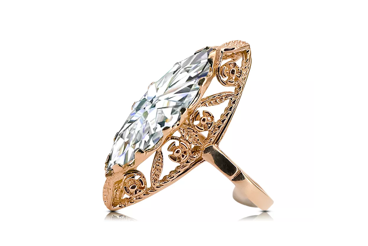 Ring Vintage Jewlery Zircon Original Vintage 14K Rose Gold vrc005r Ring Vintage Jewlery Zircon Original Vintage 14K Rose Gold vrc005r