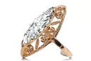 Ring Vintage Jewlery Zircon Original Vintage 14K Rose Gold vrc005r