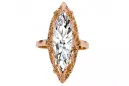 Ring Vintage Jewlery Zircon Original Vintage 14K Rose Gold vrc005r