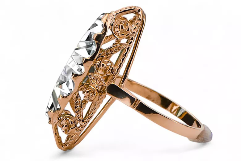 Ring Vintage Jewlery Zircon Original Vintage 14K Rose Gold vrc005r