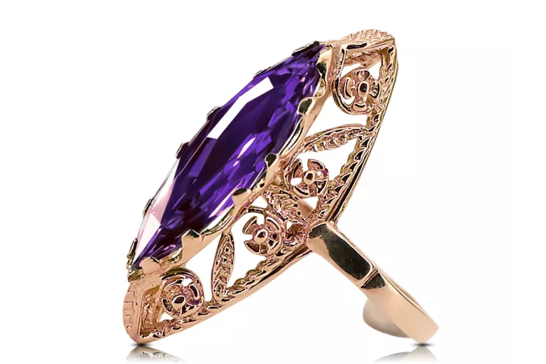 Alexandrite Original Vintage 14K Rose Gold Ring Vintage Jewlery vrc005r