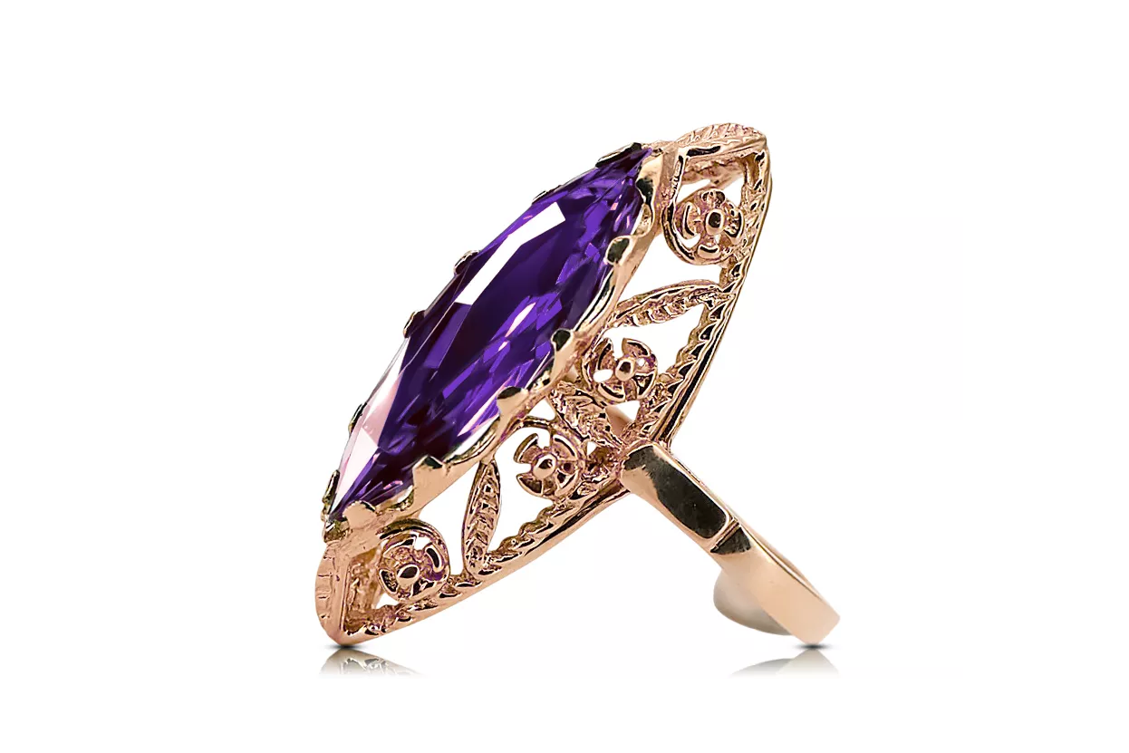 Alexandrite Original Vintage 14K Rose Gold Ring Vintage Jewlery vrc005r