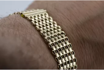 Žalia rožių aukso apyrankė ★ russiangold.com ★ Auksas 585 333 Maža kaina