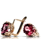 Vintage Jewlery Earrings Ruby Original Vintage 14K Rose Gold vec016r