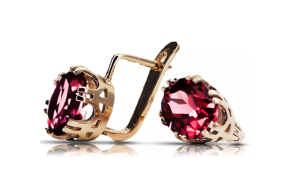 Vintage Jewlery Earrings Ruby Original Vintage 14K Rose Gold vec016r Vintage Jewlery Earrings Ruby Original Vintage 14K Rose Gold vec016r