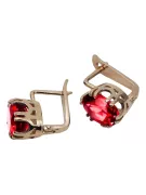Vintage Jewlery Earrings Ruby Original Vintage 14K Rose Gold vec016r