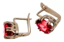 Oro rosa antiguo original de 14k Rubí Pendientes Estilo vintage vec016r