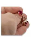 Vintage Jewlery Earrings Ruby Original Vintage 14K Rose Gold vec016r
