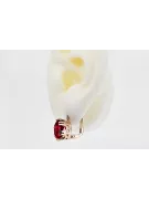 Oro rosa antiguo original de 14k Rubí Pendientes Estilo vintage vec016r