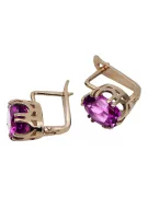 Amethyst Original Vintage 14K Rose Gold Earrings Vintage Jewlery vec016r