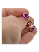 Amethyst Original Vintage 14K Rose Gold Earrings Vintage Jewlery vec016r