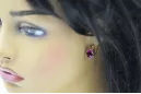 Pendientes Joyería vintage Amatista Oro rosa antiguo original de 14k vec016r