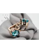 Aquamarine Original Vintage 14K Rose Gold Earrings Vintage Jewlery vec016r
