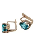 Aquamarine Original Vintage 14K Rose Gold Earrings Vintage Jewlery vec016r