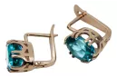 Aquamarin Originales Vintage-Roségold aus 14 Karat Ohrringe Vintage Stil vec016r