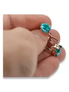 Aquamarine Original Vintage 14K Rose Gold Earrings Vintage Jewlery vec016r