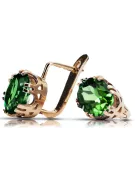 Originales Vintage-Roségold aus 14 Karat Smaragd Ohrringe Vintage vec016r