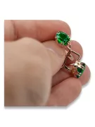 Emerald Original Vintage 14K Rose Gold Earrings Vintage style vec016r