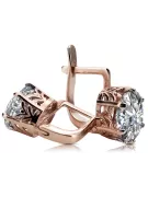 Vintage Jewlery Earrings Zircon Original Vintage 14K Rose Gold vec016r