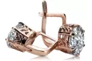 Vintage Jewlery Earrings Zircon Original Vintage 14K Rose Gold vec016r